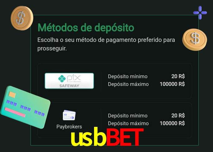 O cassino usbbet oferece uma grande variedade de métodos de pagamento